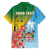 Personalised Malampa Fiji Day Family Matching Tank Maxi Dress and Hawaiian Shirt Tribal Pattern With Tropical Flowers - Polynesian Pride