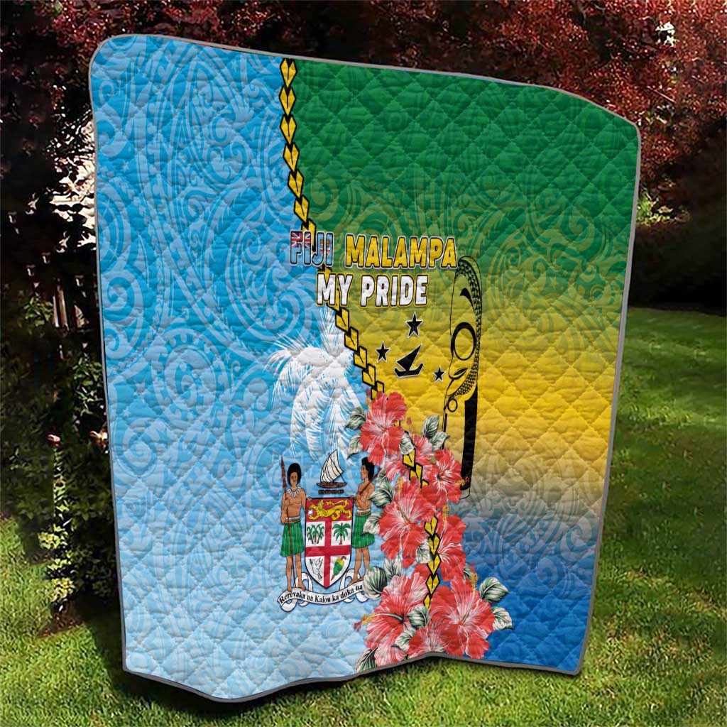 Malampa Fiji Day Quilt Tribal Pattern With Tropical Flowers - Polynesian Pride