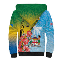 Personalised Malampa Fiji Day Sherpa Hoodie Tribal Pattern With Tropical Flowers LT05 - Polynesian Pride