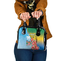 Malampa Fiji Day Shoulder Handbag Tribal Pattern With Tropical Flowers LT05 One Size Colorful - Polynesian Pride