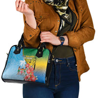 Malampa Fiji Day Shoulder Handbag Tribal Pattern With Tropical Flowers LT05 - Polynesian Pride