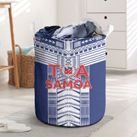 Rugby Toa Samoa Laundry Basket Samoan Tatau Blue Version LT05 Blue - Polynesian Pride