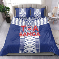 Rugby Toa Samoa Bedding Set Samoan Tatau Blue Version LT05 - Polynesian Pride