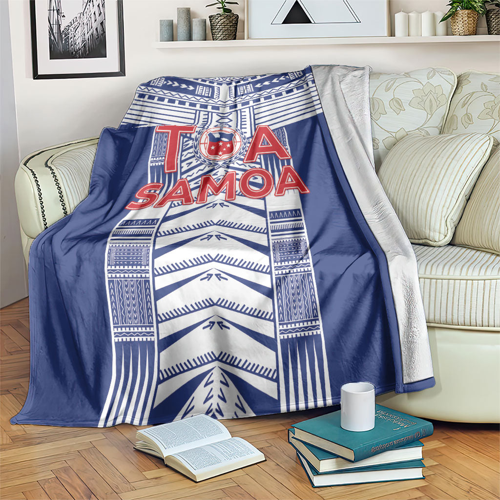 Rugby Toa Samoa Blanket Samoan Tatau Blue Version LT05 Blue - Polynesian Pride