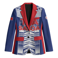 Custom Rugby Toa Samoa Blazer Samoan Tatau Blue Version LT05 Unisex Blue - Polynesian Pride