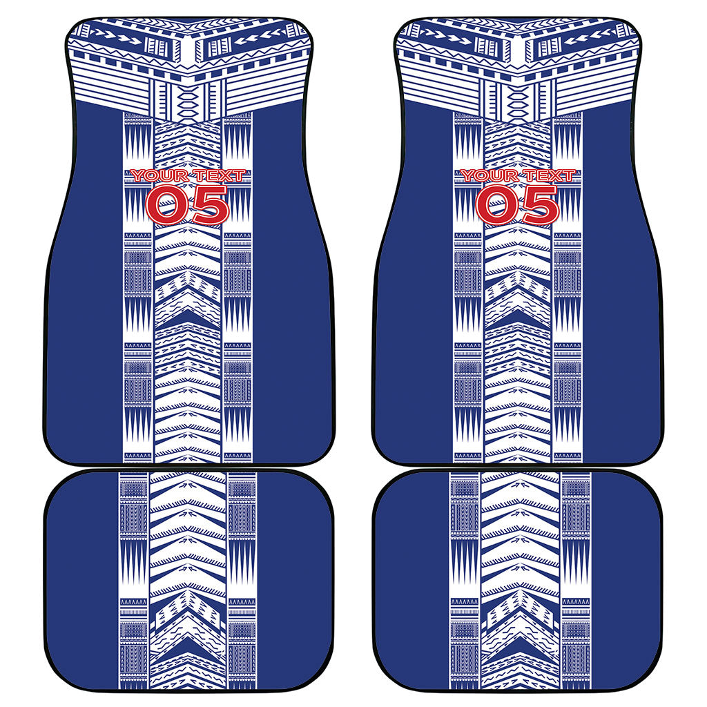 Custom Rugby Toa Samoa Car Mats Samoan Tatau Blue Version LT05 - Polynesian Pride