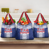 Rugby Toa Samoa Grocery Bag Samoan Tatau Blue Version LT05 3-pack One Size Blue - Polynesian Pride