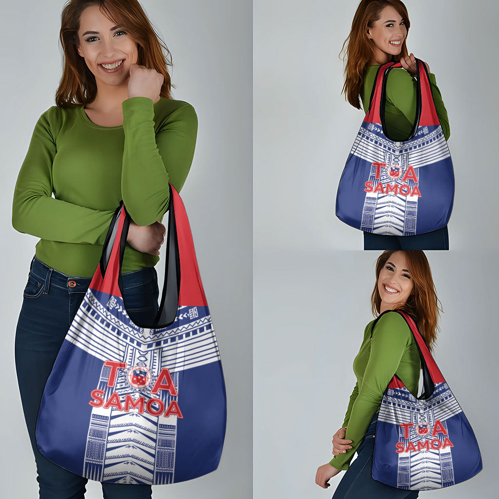Rugby Toa Samoa Grocery Bag Samoan Tatau Blue Version LT05 - Polynesian Pride