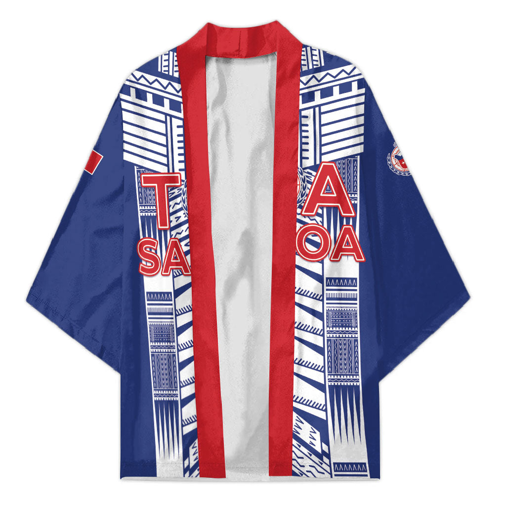 Custom Rugby Toa Samoa Kimono Samoan Tatau Blue Version LT05 Unisex Blue - Polynesian Pride