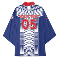 Custom Rugby Toa Samoa Kimono Samoan Tatau Blue Version LT05 - Polynesian Pride