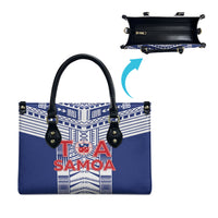 Rugby Toa Samoa Leather Bag Samoan Tatau Blue Version LT05 - Polynesian Pride