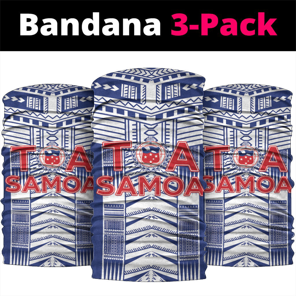 Rugby Toa Samoa Neck Gaiter Samoan Tatau Blue Version LT05 package One Size: 25*50cm Blue - Polynesian Pride