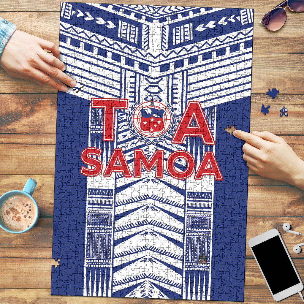 Rugby Toa Samoa Puzzle Samoan Tatau Blue Version LT05 Blue - Polynesian Pride
