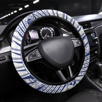 Rugby Toa Samoa Steering Wheel Cover Samoan Tatau Blue Version LT05 Universal Fit Blue - Polynesian Pride