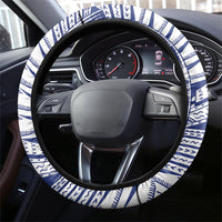 Rugby Toa Samoa Steering Wheel Cover Samoan Tatau Blue Version LT05 - Polynesian Pride