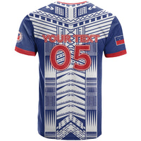 Custom Rugby Toa Samoa T Shirt Samoan Tatau Blue Version LT05 - Polynesian Pride