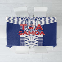 Rugby Toa Samoa Tablecloth Samoan Tatau Blue Version LT05 Blue - Polynesian Pride