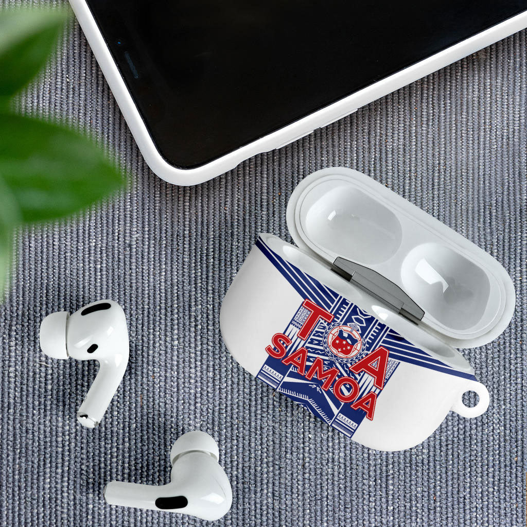 Rugby Toa Samoa AirPods Case Samoan Tatau White Version LT05 - Polynesian Pride