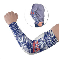Custom Rugby Toa Samoa Arm Sleeves Samoan Tatau White Version LT05 Set of 2 White - Polynesian Pride