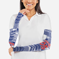 Custom Rugby Toa Samoa Arm Sleeves Samoan Tatau White Version LT05 - Polynesian Pride