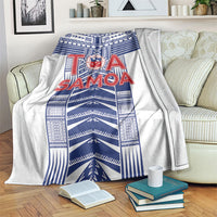 Rugby Toa Samoa Blanket Samoan Tatau White Version LT05 White - Polynesian Pride