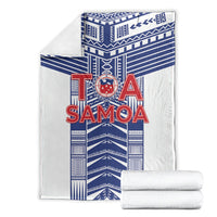 Rugby Toa Samoa Blanket Samoan Tatau White Version LT05 - Polynesian Pride