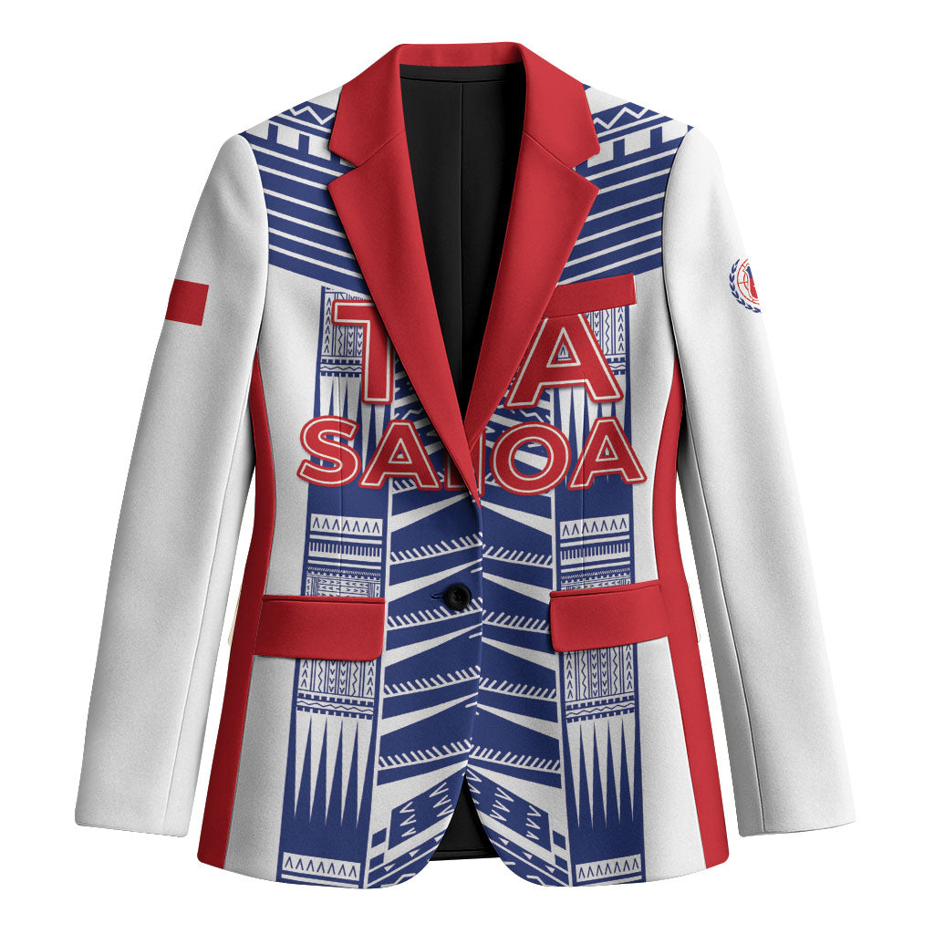 Custom Rugby Toa Samoa Blazer Samoan Tatau White Version LT05 Unisex White - Polynesian Pride