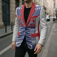 Custom Rugby Toa Samoa Blazer Samoan Tatau White Version LT05 - Polynesian Pride