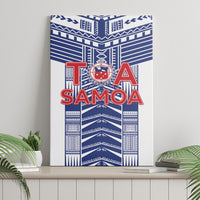 Rugby Toa Samoa Canvas Wall Art Samoan Tatau White Version LT05 - Polynesian Pride