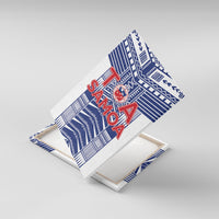 Rugby Toa Samoa Canvas Wall Art Samoan Tatau White Version LT05 With Frame White - Polynesian Pride