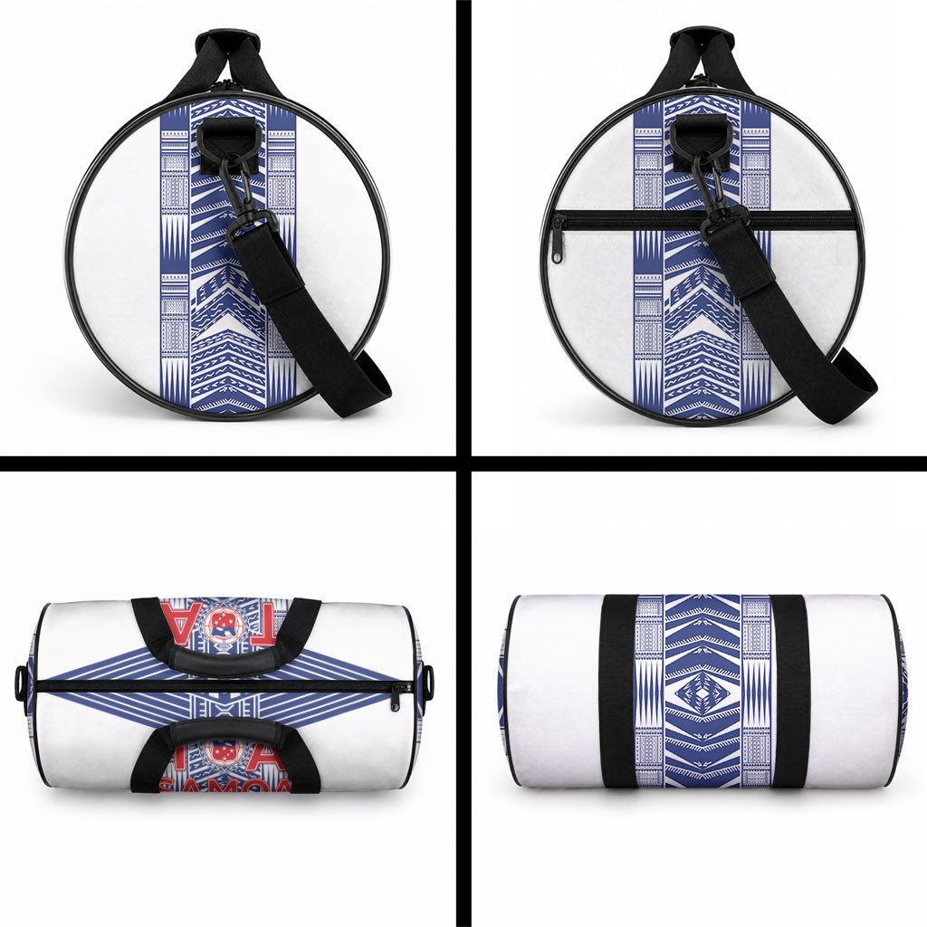 Rugby Toa Samoa Duffle Bag Samoan Tatau White Version LT05 - Polynesian Pride