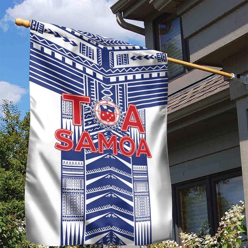 Rugby Toa Samoa Garden Flag Samoan Tatau White Version LT05 - Polynesian Pride