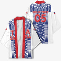 Custom Rugby Toa Samoa Kimono Samoan Tatau White Version LT05 - Polynesian Pride