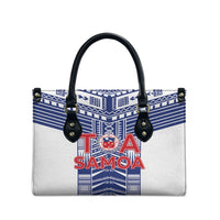 Rugby Toa Samoa Leather Bag Samoan Tatau White Version LT05 - Polynesian Pride