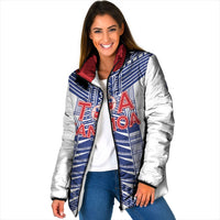 Custom Rugby Toa Samoa Padded Jacket Samoan Tatau White Version LT05 Women White - Polynesian Pride