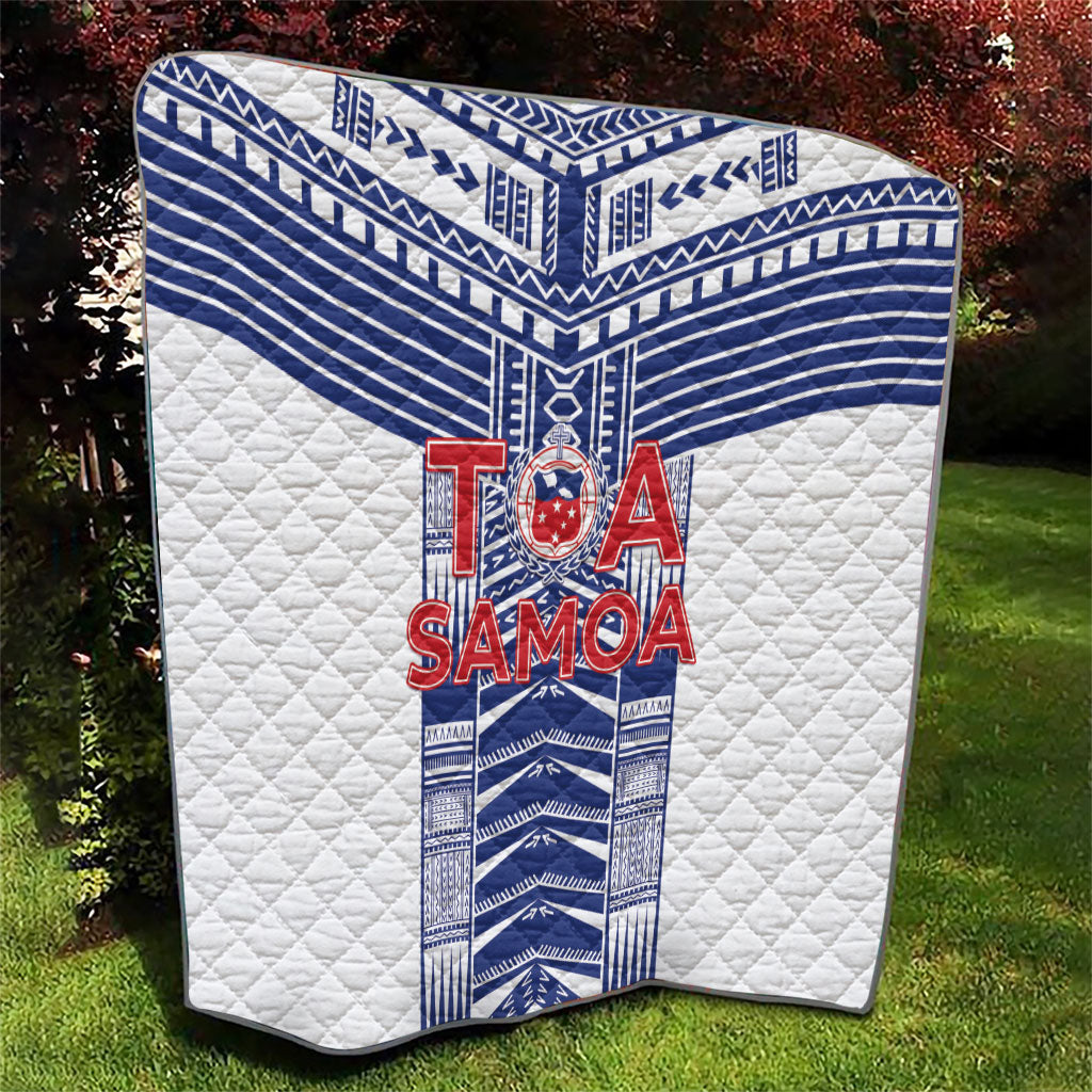 Rugby Toa Samoa Quilt Samoan Tatau White Version LT05 - Polynesian Pride