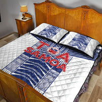 Rugby Toa Samoa Quilt Bed Set Samoan Tatau White Version LT05 - Polynesian Pride