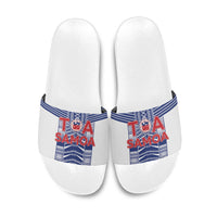 Rugby Toa Samoa Slide Sandals Samoan Tatau White Version LT05 White - Polynesian Pride