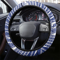 Rugby Toa Samoa Steering Wheel Cover Samoan Tatau White Version LT05 - Polynesian Pride