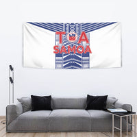 Rugby Toa Samoa Tapestry Samoan Tatau White Version LT05 - Polynesian Pride