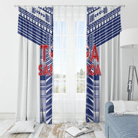 Rugby Toa Samoa Window Curtain Samoan Tatau White Version LT05 - Polynesian Pride