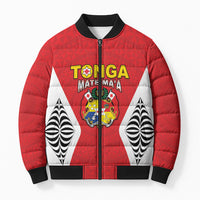 Custom 2026 Tonga Rugby XIII Bomber Puffer Jacket Sporty Style LT05 Unisex Red - Polynesian Pride