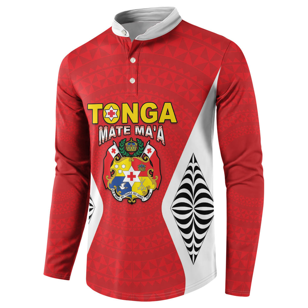 Custom 2026 Tonga Rugby XIII Button Sweatshirt Sporty Style LT05 - Polynesian Pride