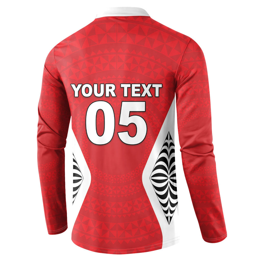 Custom 2026 Tonga Rugby XIII Button Sweatshirt Sporty Style LT05 - Polynesian Pride