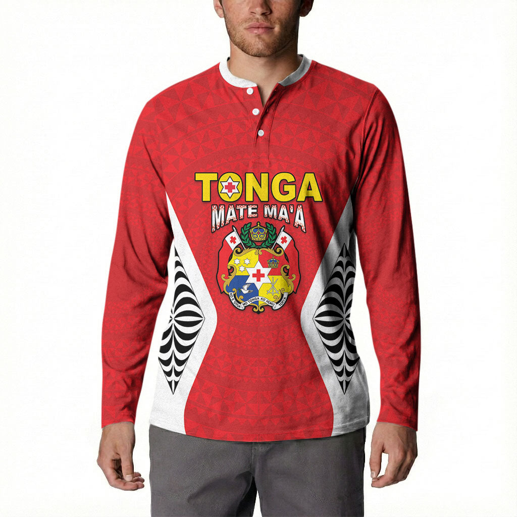 Custom 2026 Tonga Rugby XIII Button Sweatshirt Sporty Style LT05 - Polynesian Pride