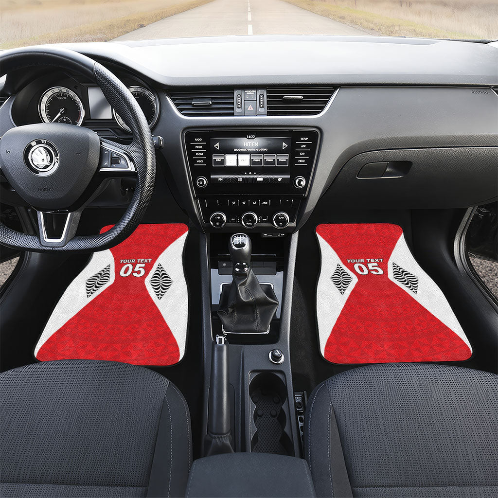 Custom 2026 Tonga Rugby XIII Car Mats Sporty Style LT05 Set 2pcs - Front Red - Polynesian Pride