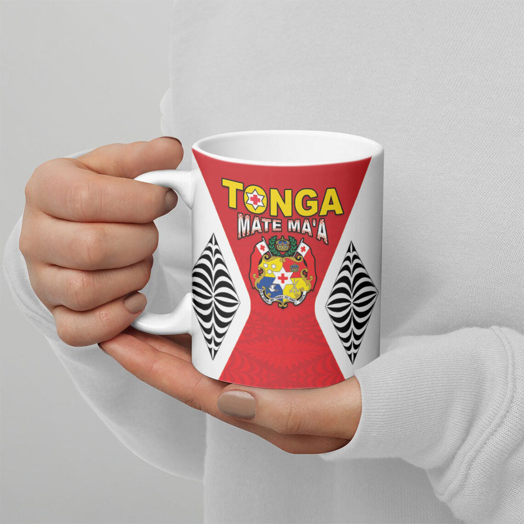 Custom 2026 Tonga Rugby XIII Ceramic Mug Sporty Style LT05 - Polynesian Pride