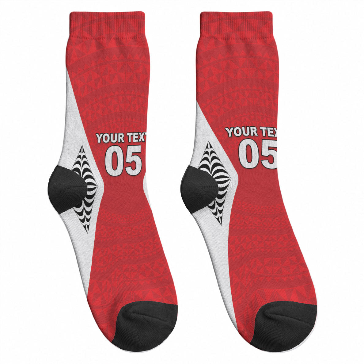 Custom 2026 Tonga Rugby XIII Crew Socks Sporty Style LT05 - Polynesian Pride