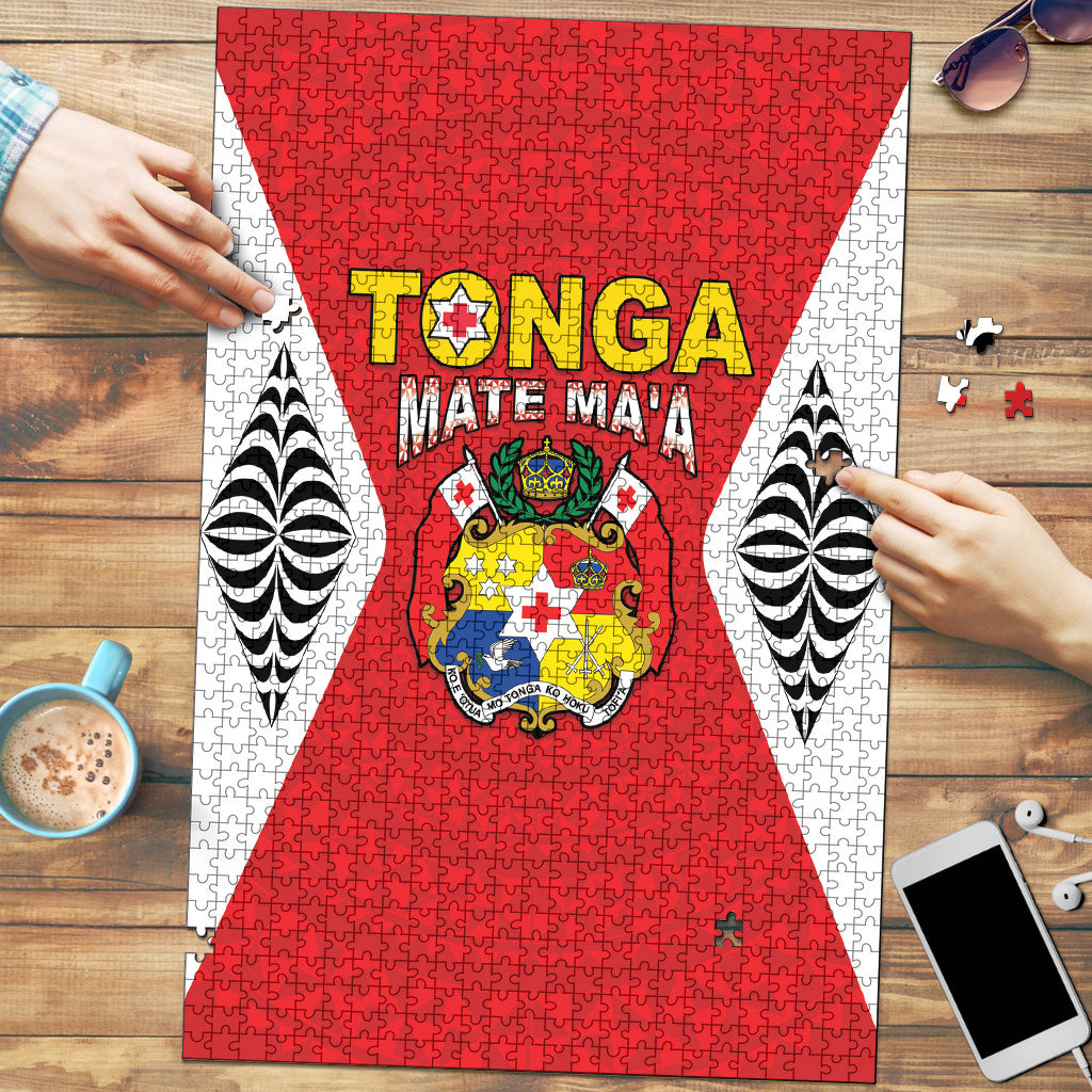 2026 Tonga Rugby XIII Puzzle Sporty Style LT05 Red - Polynesian Pride
