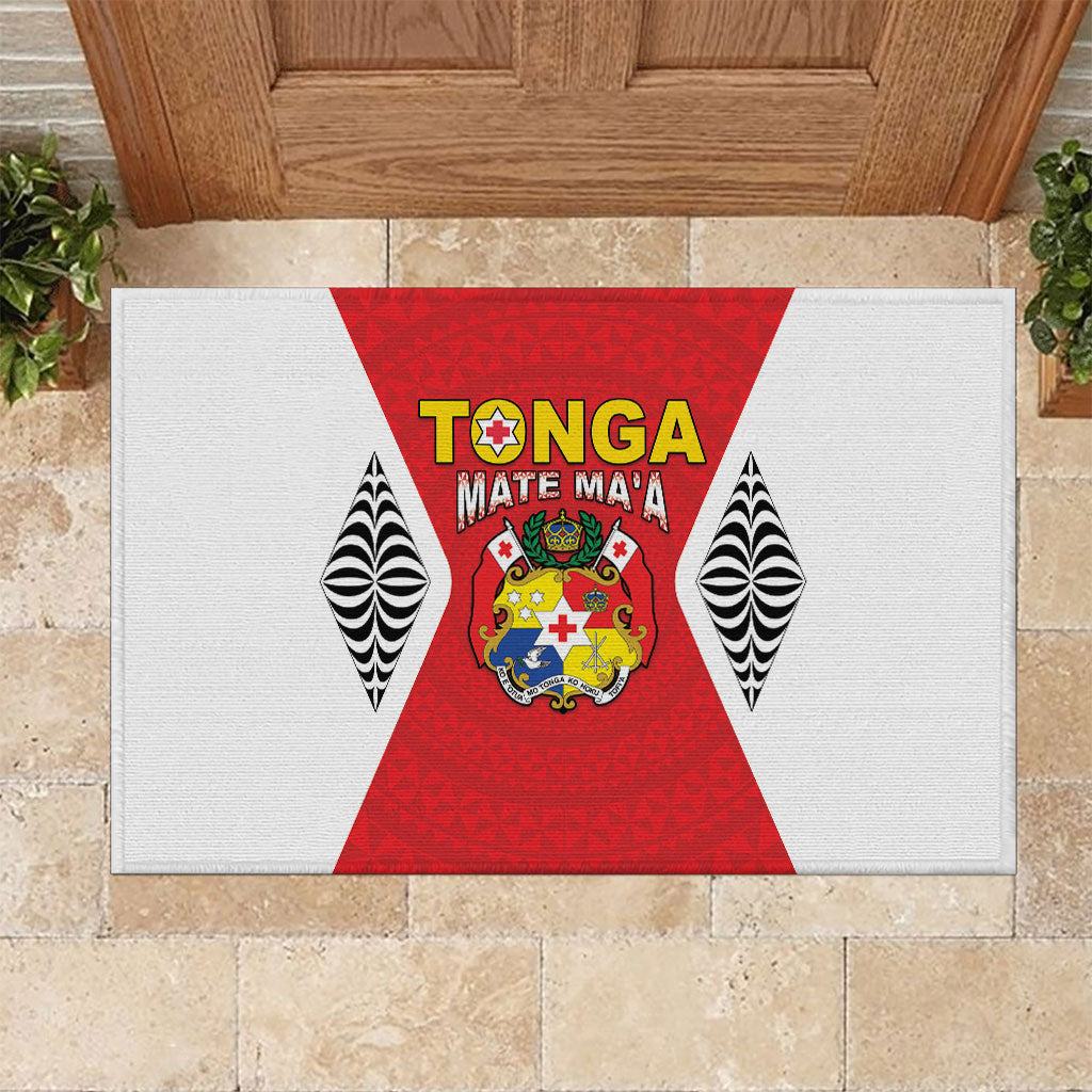 2026 Tonga Rugby XIII Rubber Doormat Sporty Style LT05 Red - Polynesian Pride